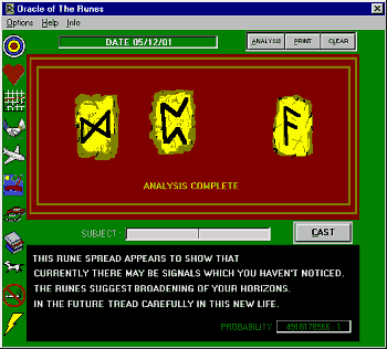 Click to view Oracle of the Runes 4.0 screenshot