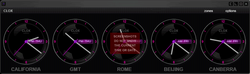 5 ultraviolet style analog clock desktop softare display.