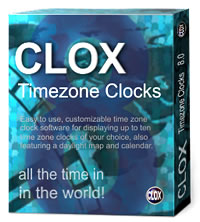 CLOX world time zone clocks software